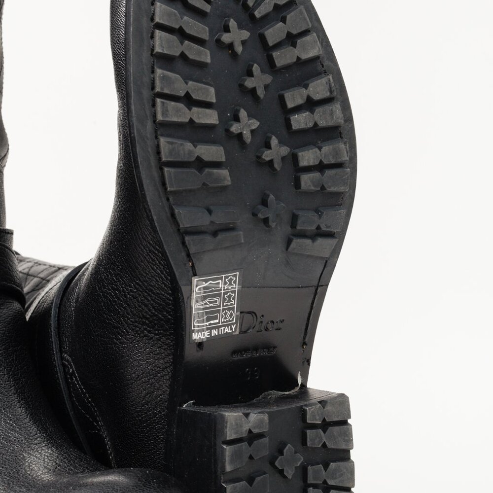 *SOLD* Christian Dior Black Cannage Quilted Biker Boots - Picture 5 of 11